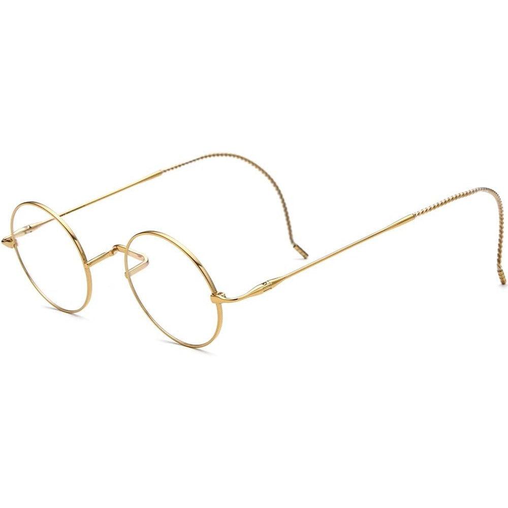 Round Wire Rimmed Glasses | Titanium Frame Saddle Bridge A185725 - AGSTUM OPTICAL