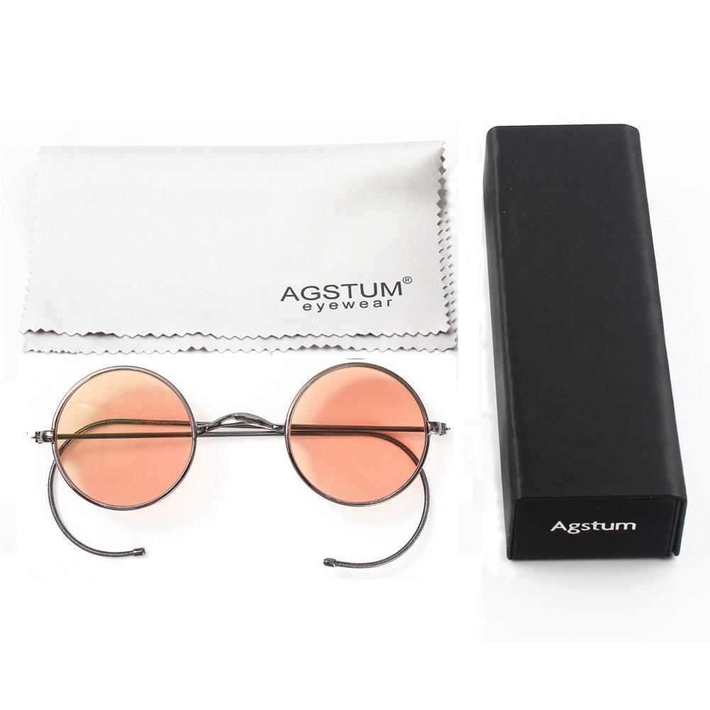 41mm Small Round Sun Readers, Brown / Grey Tinted Reading Glasses A1041 - AGSTUM OPTICAL