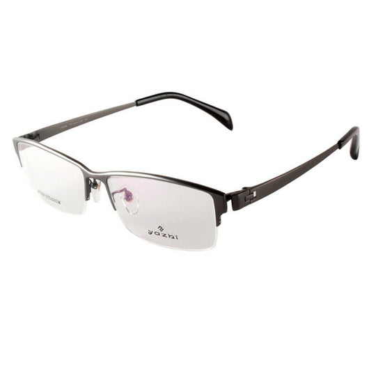 Men's Titanium Wide Half Rim Eyeglasses model A8179 | Agstum Optical