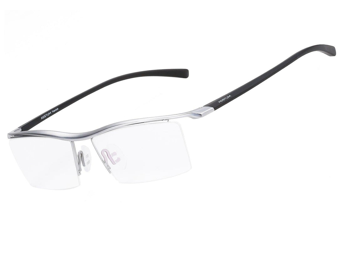 Pure Titanium Half Rimless Business Glasses A8129 - AGSTUM OPTICAL