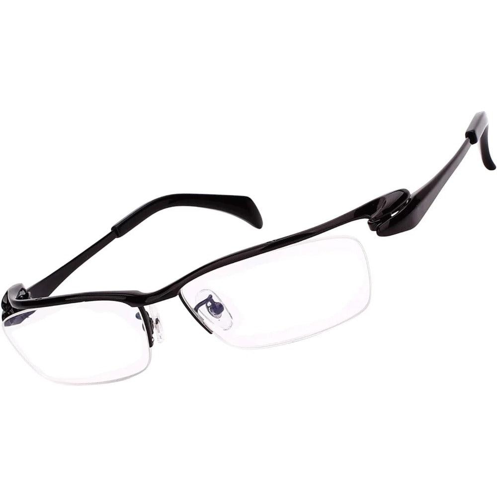 Pure Titanium Half Rimless Business Glasses Large Eyeglasses for Men A1153 - AGSTUM OPTICAL