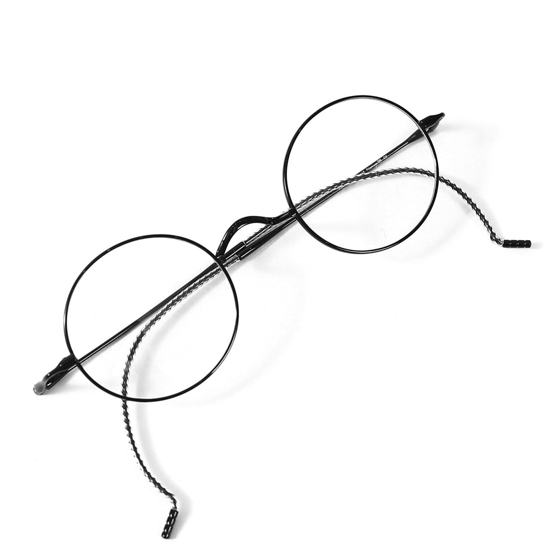 Round Wire Rimmed Glasses | Titanium Frame Saddle Bridge A185725 - AGSTUM OPTICAL