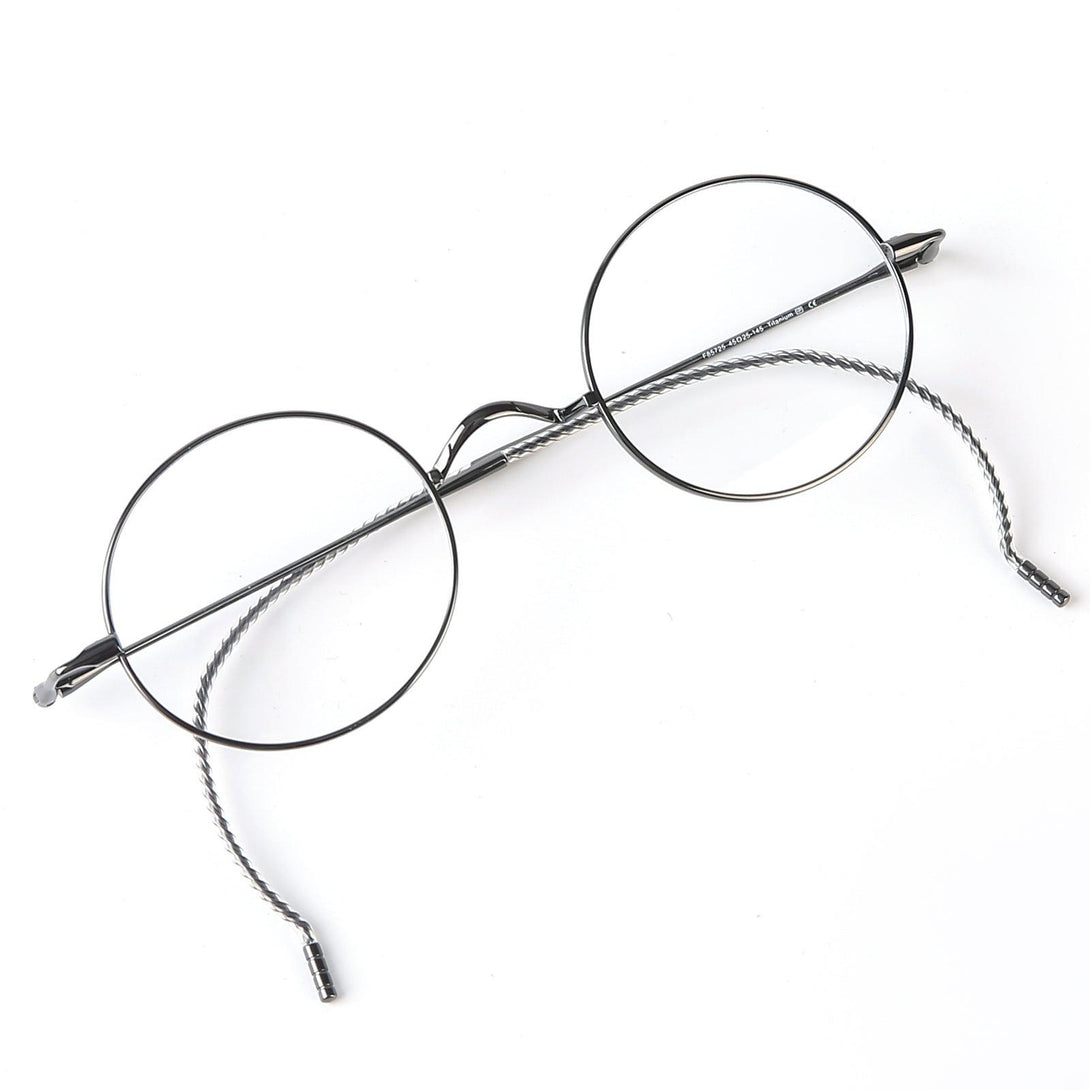 Round Wire Rimmed Glasses | Titanium Frame Saddle Bridge A185725 - AGSTUM OPTICAL