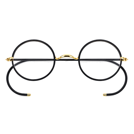 Vintage Round Windsor-style Glasses No Nose Pads model A2039-2 | Agstum Optical