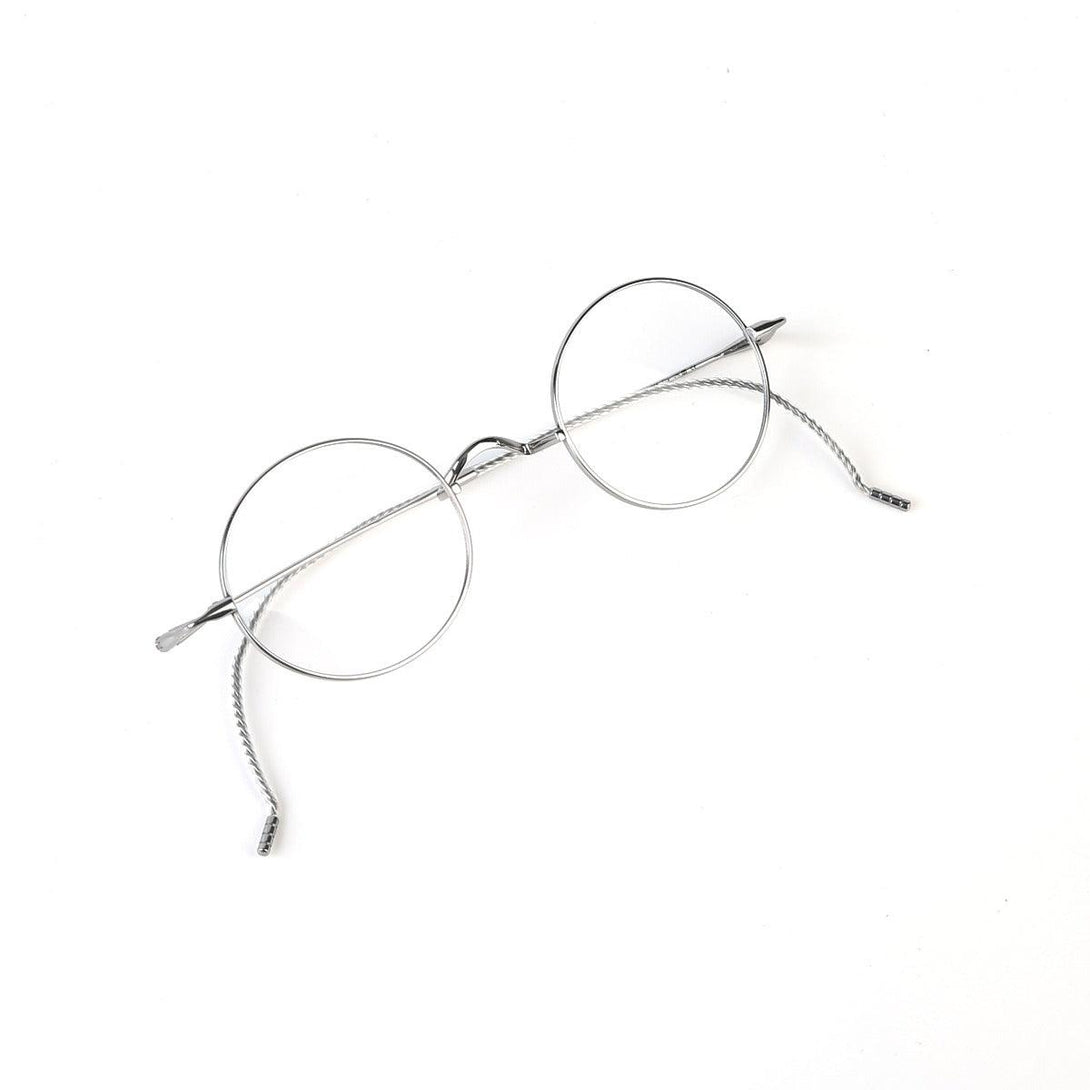 Round Wire Rimmed Glasses | Titanium Frame Saddle Bridge A185725 - AGSTUM OPTICAL