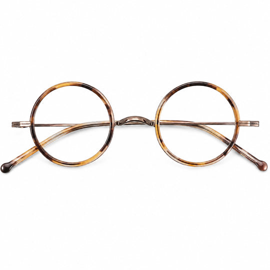 Pure Titanium & Acetate Frame Small Round Eyeglasses model TH8040 | Agstum Optical