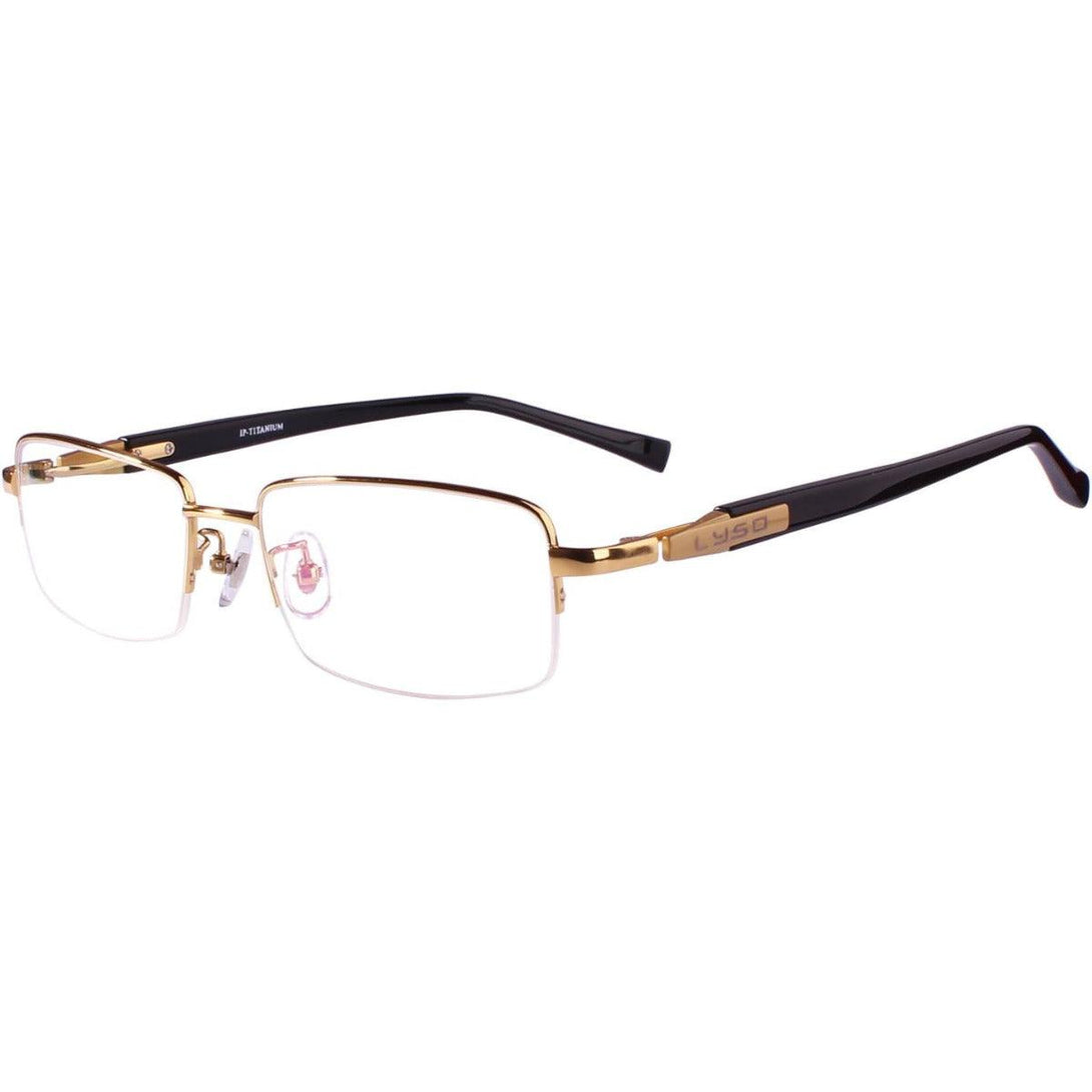 Pure Titanium Half Rim Large Wide Eyeglasses A9910 - AGSTUM OPTICAL