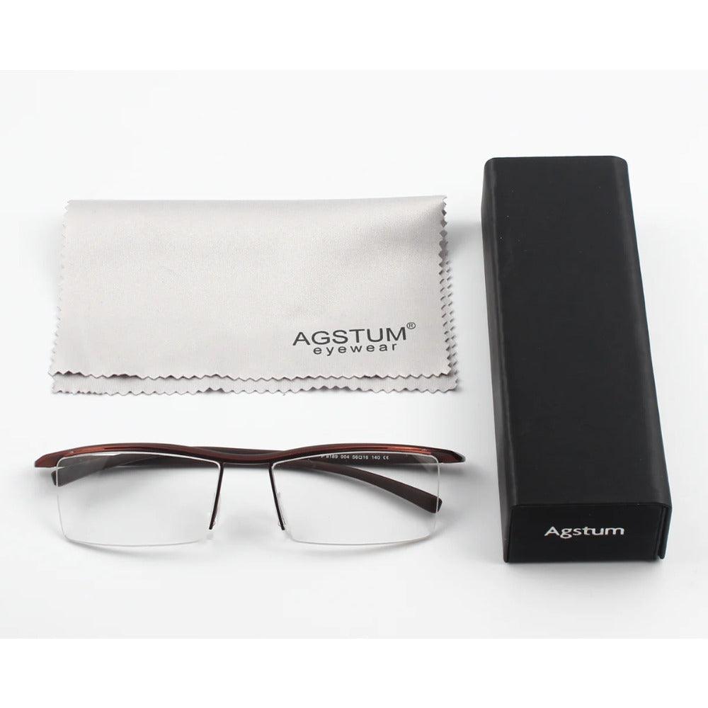 Pure Titanium Half Rimless Business Glasses A8129 - AGSTUM OPTICAL