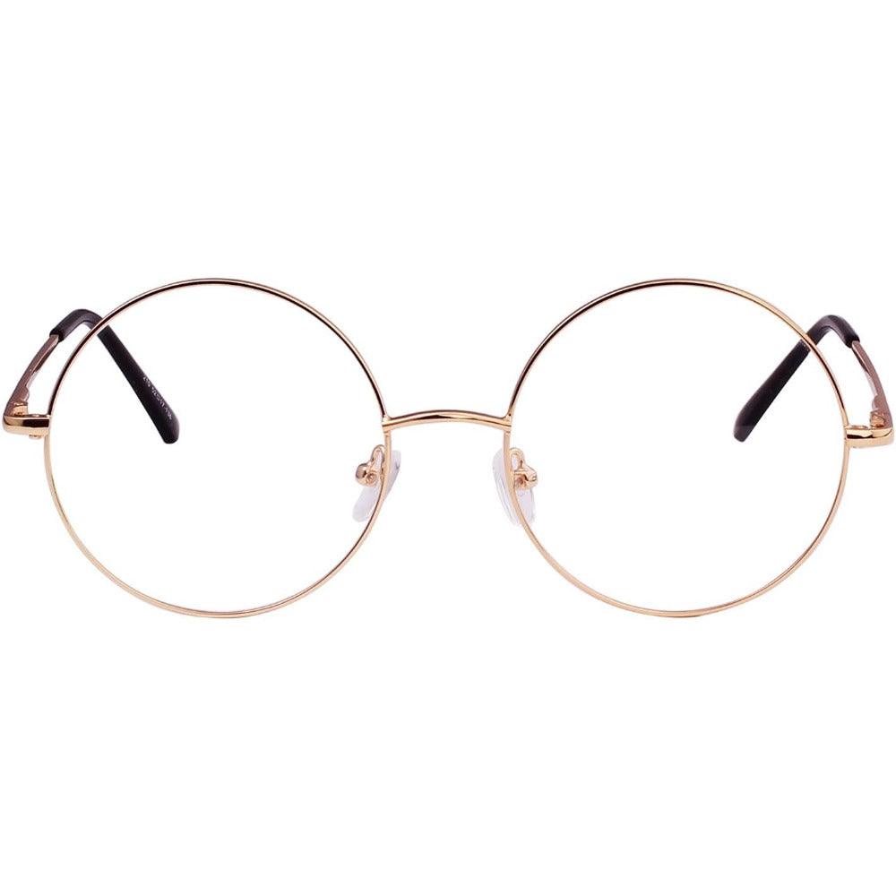 Retro Round Metal Eyeglasses with Spring Hinge A206 - AGSTUM OPTICAL