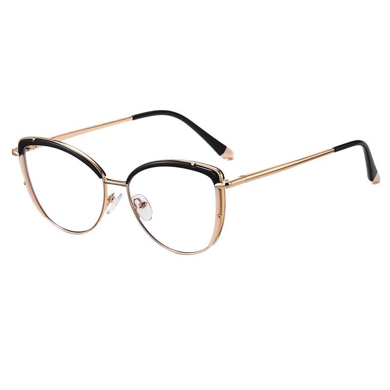 Women's Cat Eye Eyeglasses with Spring Hinge A95966 - AGSTUM OPTICAL