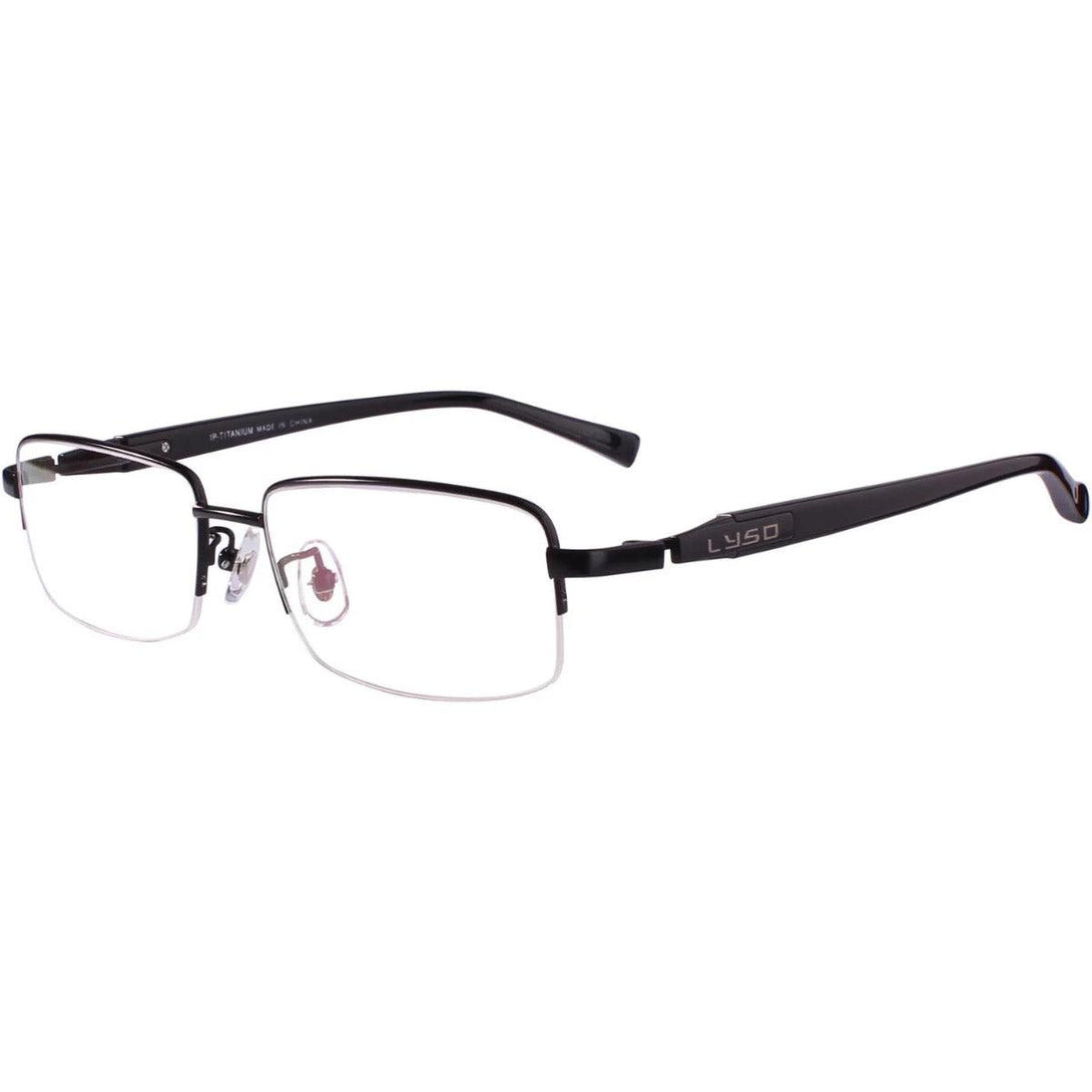 Pure Titanium Half Rim Large Wide Eyeglasses A9910 - AGSTUM OPTICAL