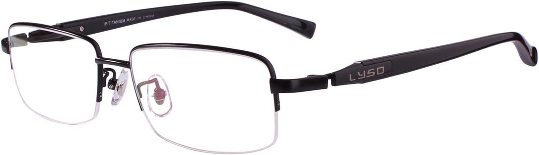 Pure Titanium Half Rim Large Wide Eyeglasses A9910 - AGSTUM OPTICAL