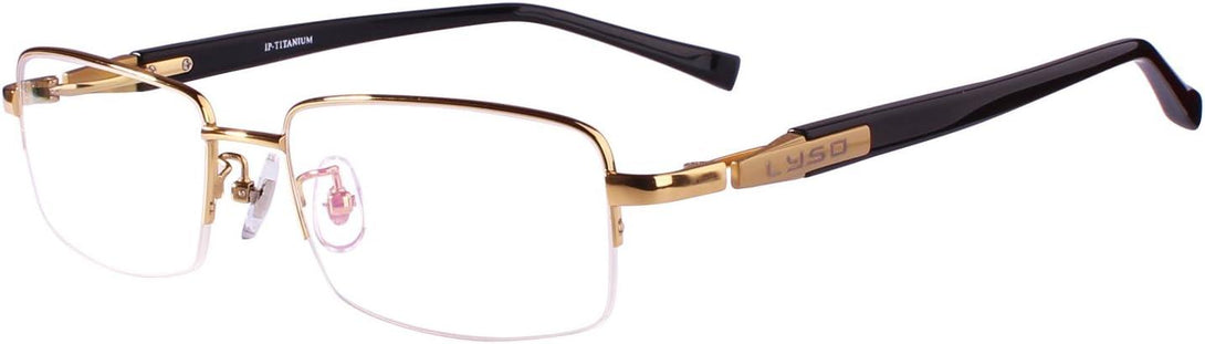 Pure Titanium Half Rim Large Wide Eyeglasses A9910 - AGSTUM OPTICAL