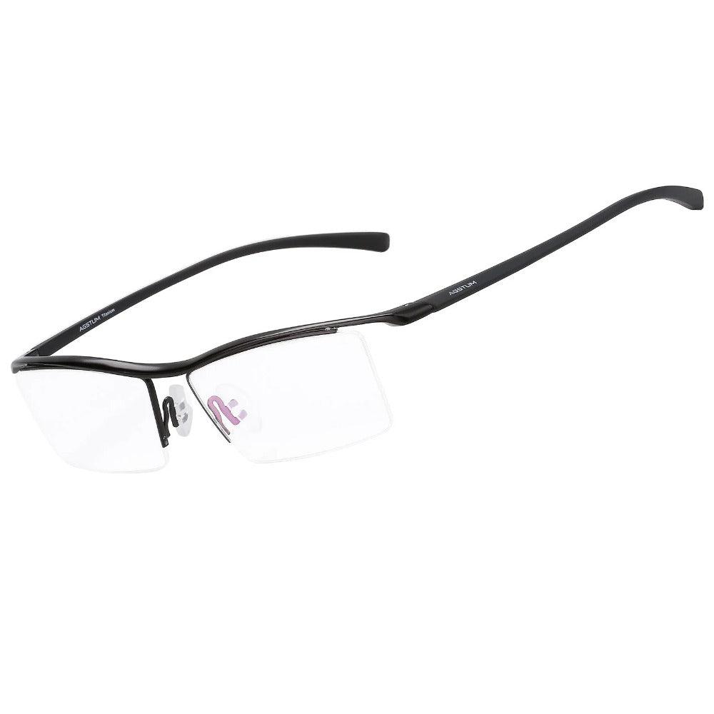 Pure Titanium Half Rimless Business Glasses A8129 - AGSTUM OPTICAL