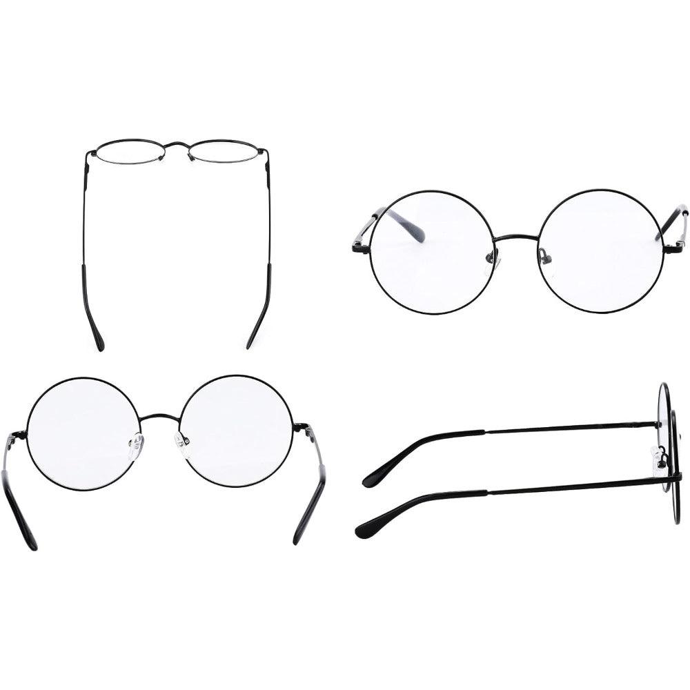 Retro Round Metal Eyeglasses with Spring Hinge A206 - AGSTUM OPTICAL