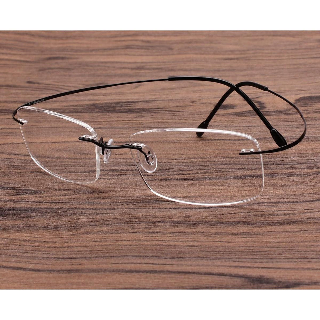 Titanium Rimless Flexible Hingeless Optical Eyeglasses A1002 - AGSTUM OPTICAL