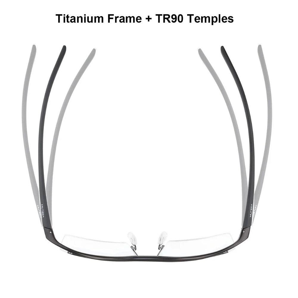 Pure Titanium Half Rimless Business Glasses A8129 - AGSTUM OPTICAL