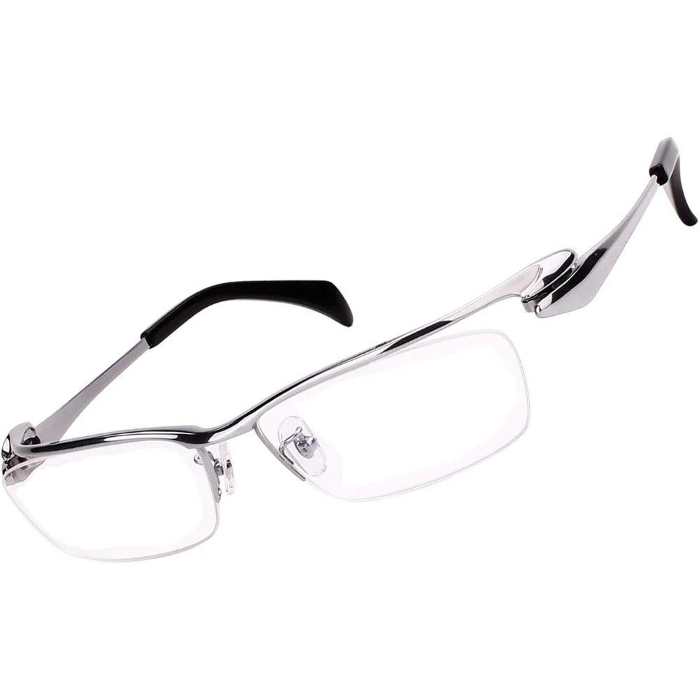 Pure Titanium Half Rimless Business Glasses Large Eyeglasses for Men A1153 - AGSTUM OPTICAL