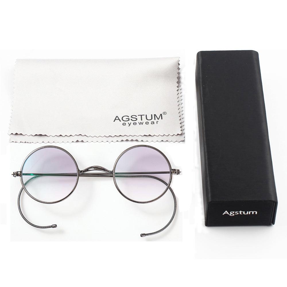 Retro Small Round Wire Rim Gradient Tinted Sunglasses A2139 - AGSTUM OPTICAL