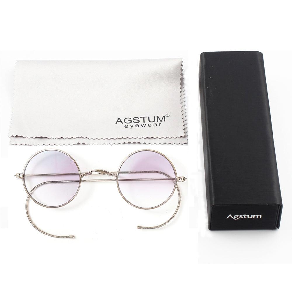 Retro Small Round Wire Rim Gradient Tinted Sunglasses A2139 - AGSTUM OPTICAL