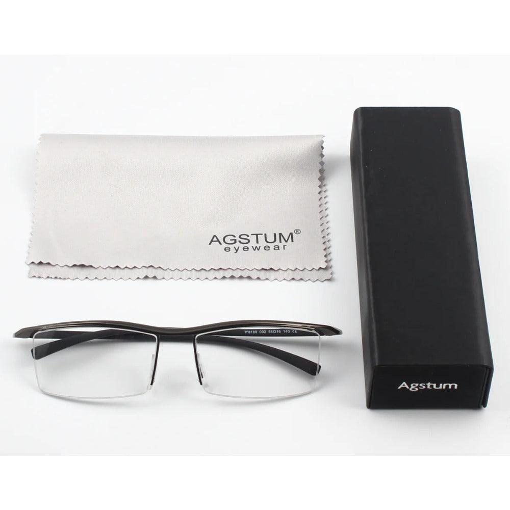 Pure Titanium Half Rimless Business Glasses A8129 - AGSTUM OPTICAL