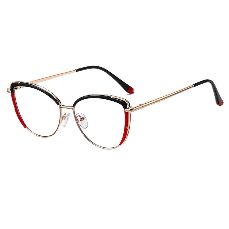 Women's Cat Eye Eyeglasses with Spring Hinge A95966 - AGSTUM OPTICAL