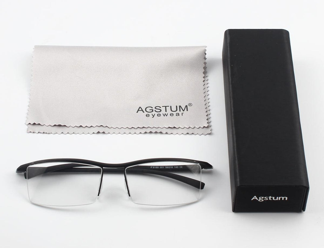 Pure Titanium Half Rimless Business Glasses A8129 - AGSTUM OPTICAL