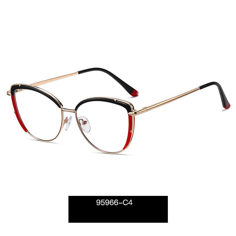 Women's Cat Eye Eyeglasses with Spring Hinge A95966 - AGSTUM OPTICAL