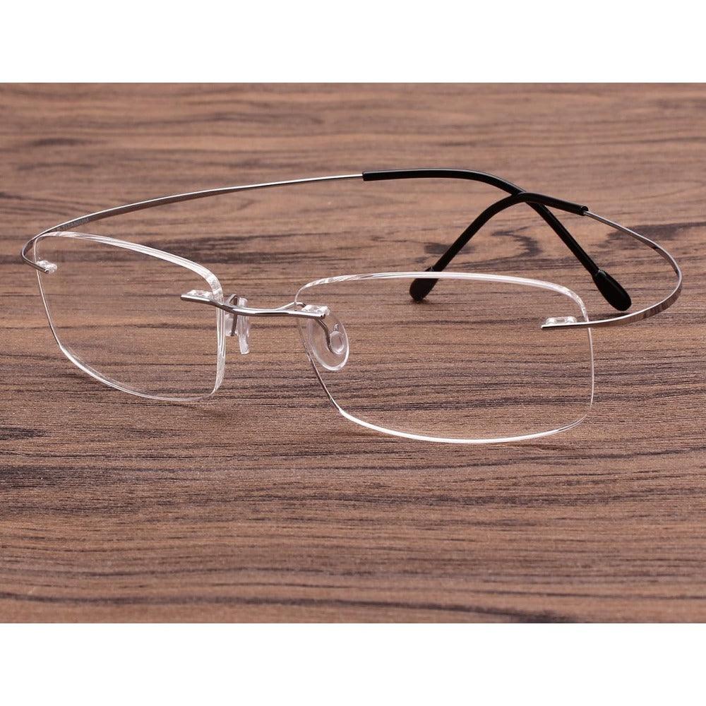 Titanium Rimless Flexible Hingeless Optical Eyeglasses A1002 - AGSTUM OPTICAL