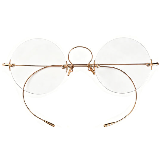 Pure Titanium Round Wire Rim Glasses with Nose Pads 47mm Model model 1837 | Agstum Optical