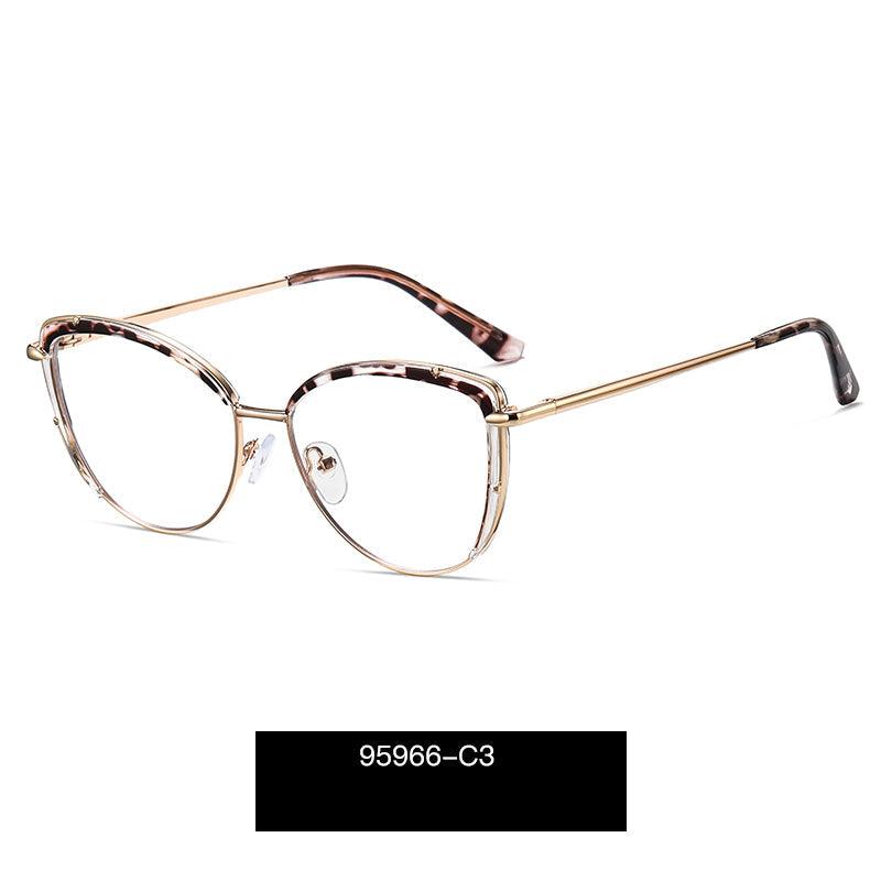 Women's Cat Eye Eyeglasses with Spring Hinge A95966 - AGSTUM OPTICAL