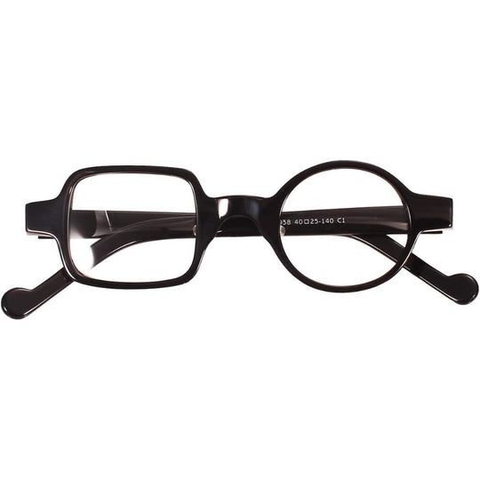 Asymmetrical Square Round Handmade Acetate Eyeglasses 40mm model 8938 | Agstum Optical
