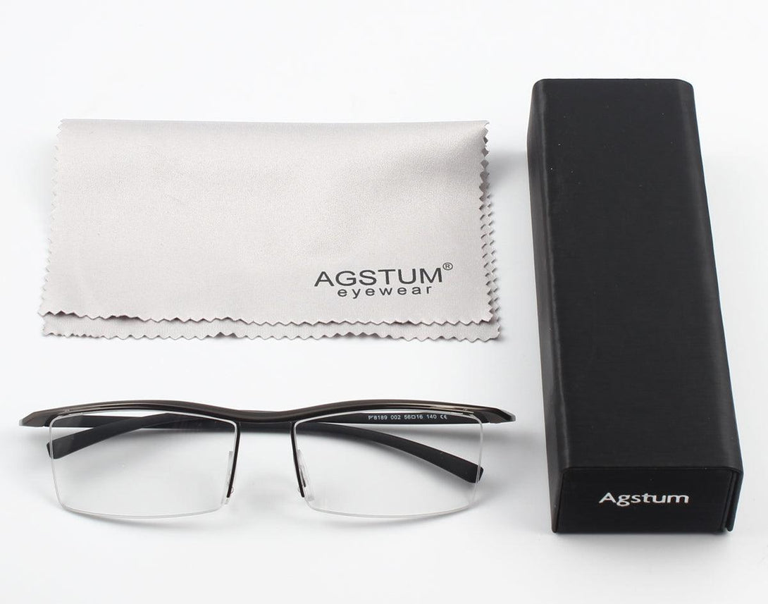 Pure Titanium Half Rimless Business Glasses A8129 - AGSTUM OPTICAL