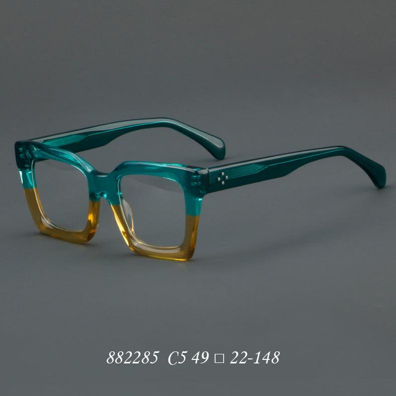 Thick Handmade Acetate Patchwork Eyeglass A882285 - AGSTUM OPTICAL