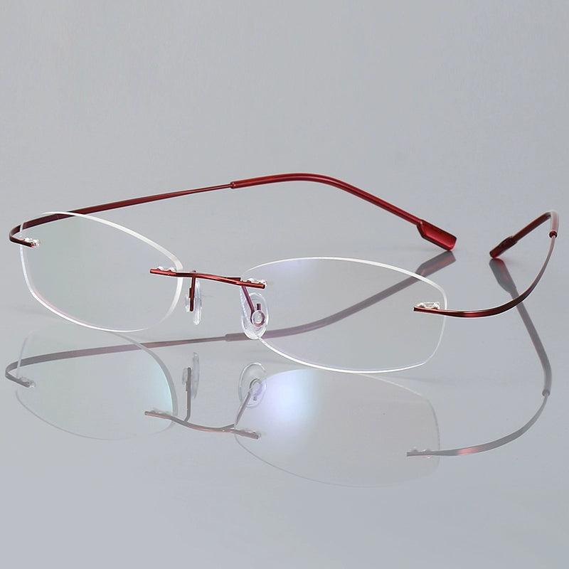 Titanium Alloy Flexible Rimless Frame Eyeglasses A304 - AGSTUM OPTICAL