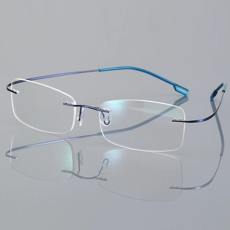 Titanium Alloy Flexible Rimless Frame Eyeglasses A304 - AGSTUM OPTICAL