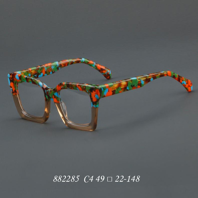 Thick Handmade Acetate Patchwork Eyeglass A882285 - AGSTUM OPTICAL