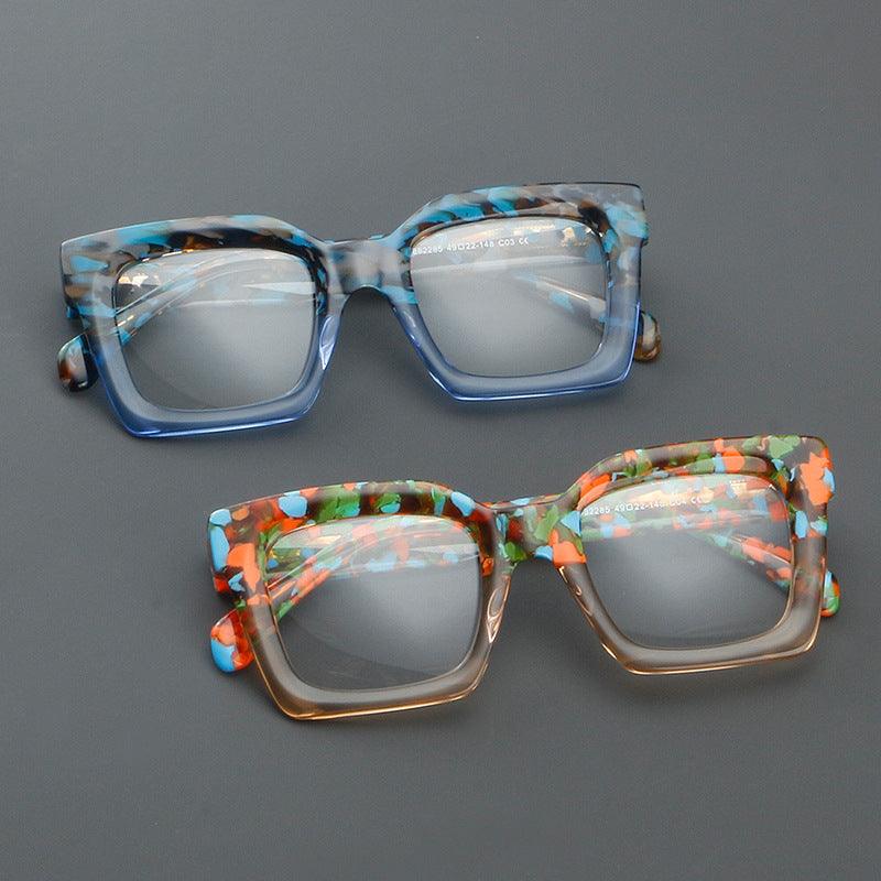 Thick Handmade Acetate Patchwork Eyeglass A882285 - AGSTUM OPTICAL