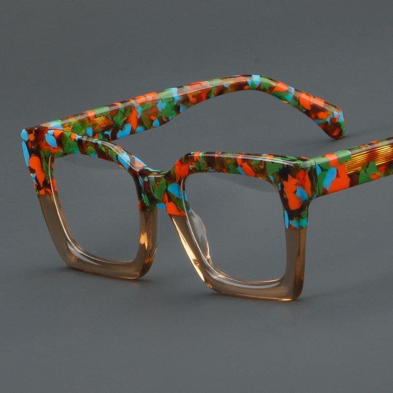 Thick Handmade Acetate Patchwork Eyeglass A882285 - AGSTUM OPTICAL