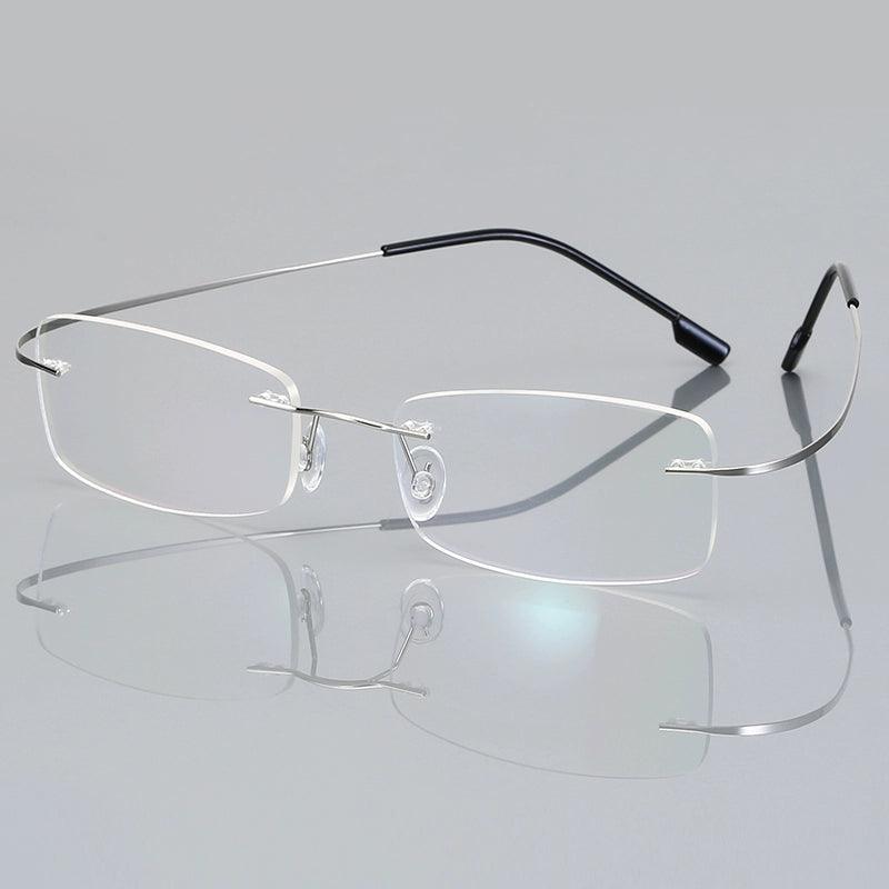 Titanium Alloy Flexible Rimless Frame Eyeglasses A304 - AGSTUM OPTICAL