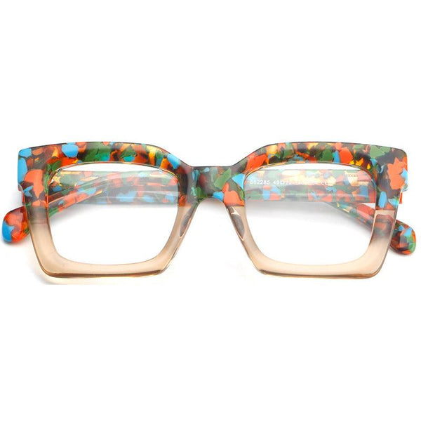 Thick Handmade Acetate Patchwork Eyeglass A882285 - AGSTUM OPTICAL