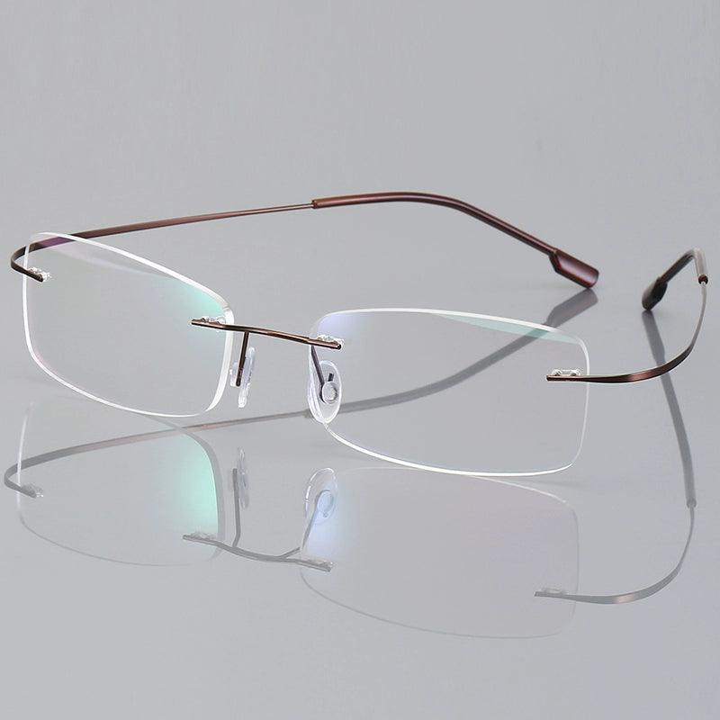 Titanium Alloy Flexible Rimless Frame Eyeglasses A304 - AGSTUM OPTICAL