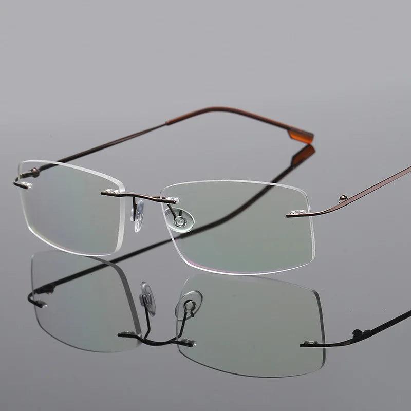 Titanium Alloy Flexible Rimless Hinged Optical Eyeglasses A305 - AGSTUM OPTICAL