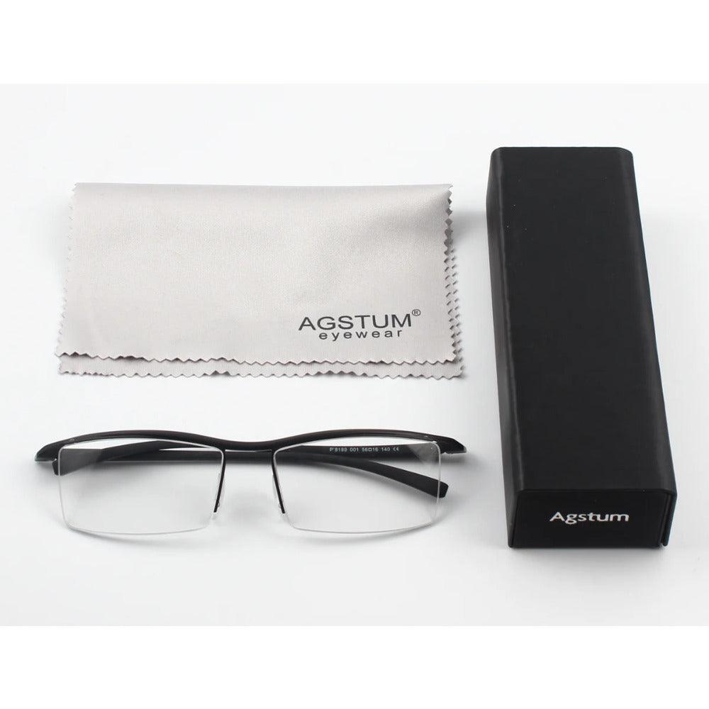 Pure Titanium Half Rimless Business Glasses A8129 - AGSTUM OPTICAL