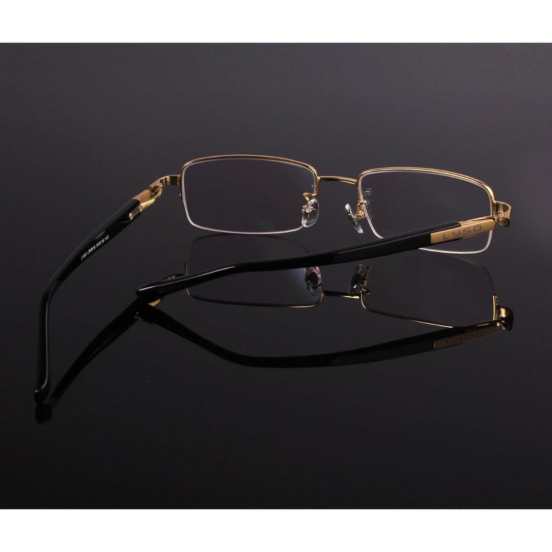 Pure Titanium Half Rim Large Wide Eyeglasses A9910 - AGSTUM OPTICAL