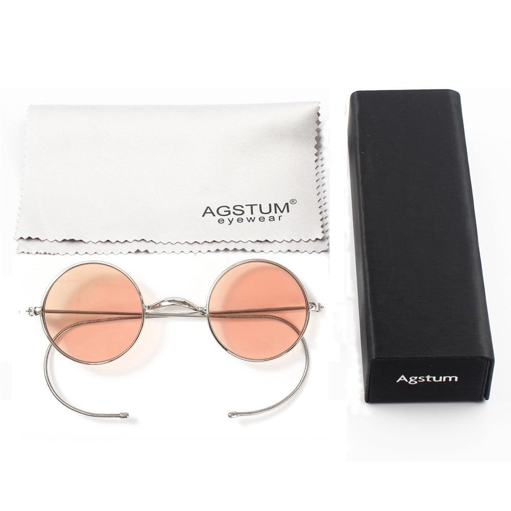 41mm Small Round Sun Readers, Brown / Grey Tinted Reading Glasses A1041 - AGSTUM OPTICAL