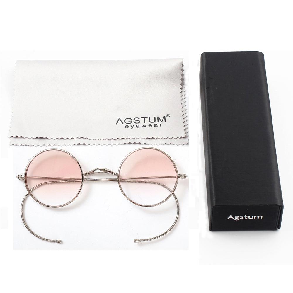 Retro Small Round Wire Rim Gradient Tinted Sunglasses A2139 - AGSTUM OPTICAL