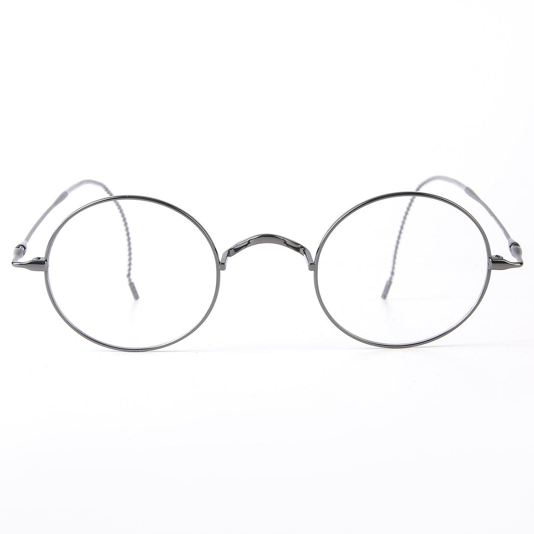 Round Wire Rimmed Glasses | Titanium Frame Saddle Bridge A185725 - AGSTUM OPTICAL