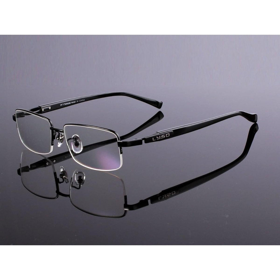 Pure Titanium Half Rim Large Wide Eyeglasses A9910 - AGSTUM OPTICAL