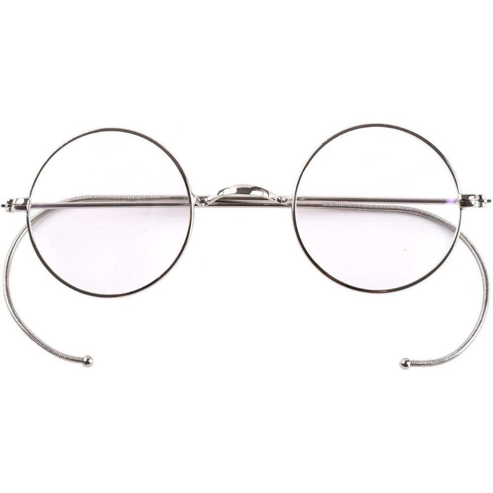 Blue Light Blocking Reading Glasses, Small Round Wire Rim Readers A2039 - AGSTUM OPTICAL